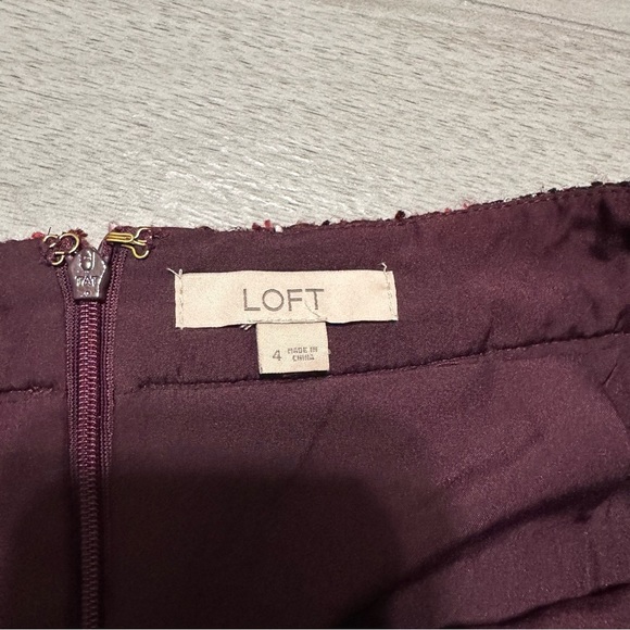 LOFT Burgundy Cabernet  A-Line Mini Skirt - Picture 3 of 6